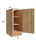 Midtown Timber Shaker 15" Full Height Door Base Cabinet