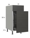 Euro Café 15" Base Cabinet with Single Trashcan Pullout