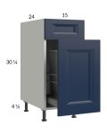 Harbor Navy 15" Base Cabinet with Single Trashcan Pullout