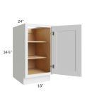 Stratus White 18" Full Height Door Base Cabinet