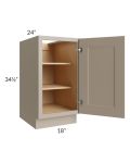 Tuscan Oyster 18" Full Height Door Base Cabinet