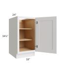 Midtown Cloud Shaker 18" Full Height Door Base Cabinet