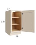 Midtown Cream Shaker 18" Full Height Door Base Cabinet
