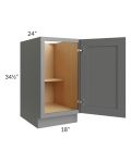 Stratton Dark Grey Shaker 18" Full Height Door Base Cabinet 