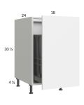 Euro Gloss White 18" Full Height Door Base Cabinet with Single Trashcan Pullout