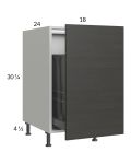 Euro Café 18" Full Height Door Base Cabinet with Single Trashcan Pullout