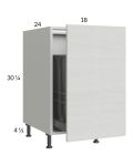 Euro White Grain 18" Full Height Door Base Cabinet with Single Trashcan Pullout