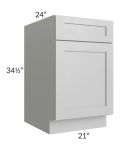 Midtown Painted Grey Shaker 21" Base Cabinet