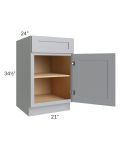 Asheville Grey Shaker 21" Full Height Door Base Cabinet