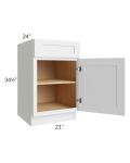 Asheville White Shaker 21" Full Height Door Base Cabinet