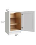 Midtown White Shaker 21" Full Height Door Base Cabinet