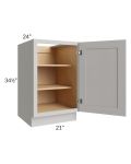 Midtown Light Grey Shaker 21" Full Height Door Base Cabinet