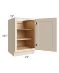 Midtown Cream Shaker 21" Full Height Door Base Cabinet
