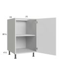 Euro Gloss White 21" Full Height Door Base Cabinet