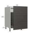 Euro Café 21" Full Height Door Base Cabinet with Single Trashcan Pullout