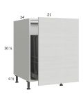 Euro White Grain 21" Full Height Door Base Cabinet with Single Trashcan Pullout