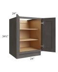 Midtown Dark Grey Shaker 24" Full Height Door Base Cabinet
