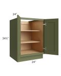 Midtown Hunter Green Shaker 24" Full Height Door Base Cabinet