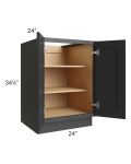 Midtown Black Shaker 24" Full Height Door Base Cabinet