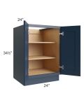 Midtown Blue Shaker 24" Full Height Door Base Cabinet