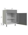 Milan Grey Gloss 24" Base Cabinet (1 door)