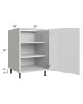 Milan White Gloss 24" Full Height Door Base Cabinet (1 door)