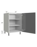 Milan Grey Gloss 24" Full Height Door Base Cabinet (1 door)