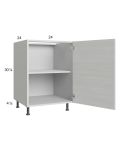 Euro White Grain 24" Full Height Door Base Cabinet with 1 door