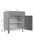 Milan Grey Gloss 30" Base Cabinet