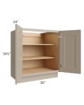 Tuscan Oyster 30" Full Height Door Base Cabinet