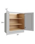 Midtown Painted Grey Shaker 30" Full Height Door Base Cabinet