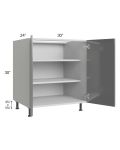 Milan Grey Gloss 30" Full Height Door Base Cabinet