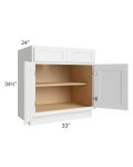Stratus White 33" Base Cabinet