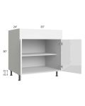 Milan White Gloss 33" Base Cabinet