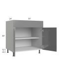 Milan Grey Gloss 33" Base Cabinet