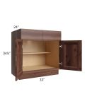 Farmhouse Walnut Shaker 33" Base Cabinet