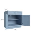 Sky Blue Shaker 33" Base Cabinet