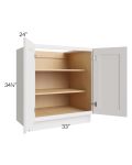Midtown Cloud Shaker 33" Full Height Door Base Cabinet