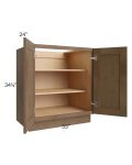 Midtown Mocha Shaker 33" Full Height Door Base Cabinet