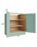 Midtown Mint Green Shaker 33" Full Height Door Base Cabinet