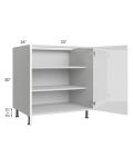 Milan White Gloss 33" Full Height Door Base Cabinet
