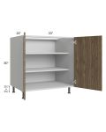 Milan Pecan 33" Full Height Door Base Cabinet