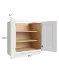 Union White 33" Full Height Door Base Cabinet