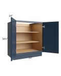 Midtown Blue Shaker 33" Full Height Door Base Cabinet