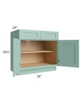 Midtown Mint Green Shaker 36" Base Cabinet