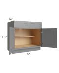 Stratton Dark Grey Shaker 36" Base Cabinet 