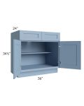 Sky Blue Shaker 36" Base Cabinet