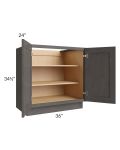 Midtown Dark Grey Shaker 36" Full Height Door Base Cabinet