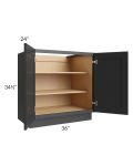 Midtown Black Shaker 36" Full Height Door Base Cabinet