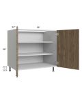 Milan Pecan 36" Full Height Door Base Cabinet